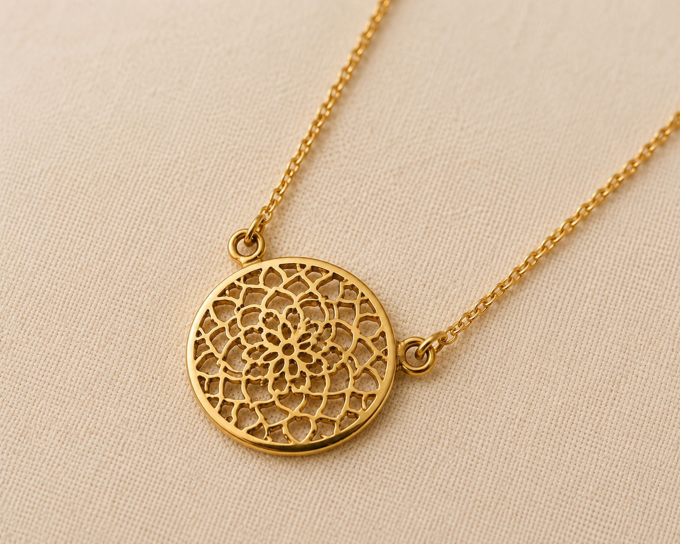 Amulett Blumen-Mandala, 925 Silber, 18K vergoldet